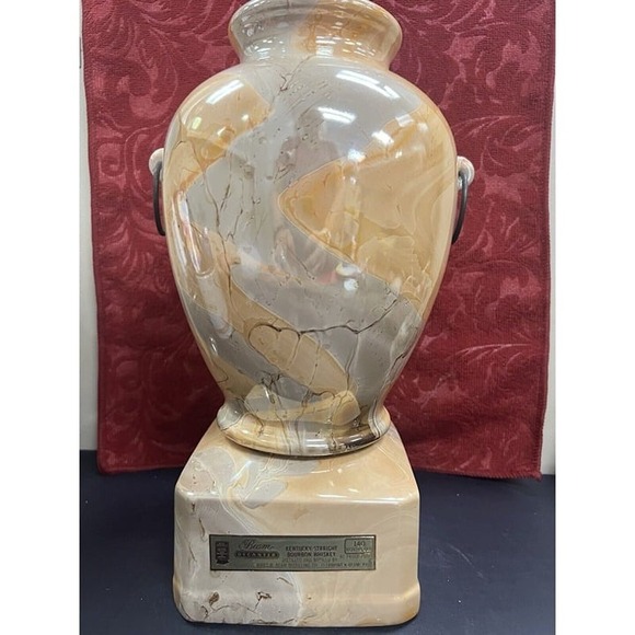 Jim Beam Executive Vase Decanter 12" Vintage 1986 Marble Pattern 2 Piece (798)‎ - Picture 4 of 8